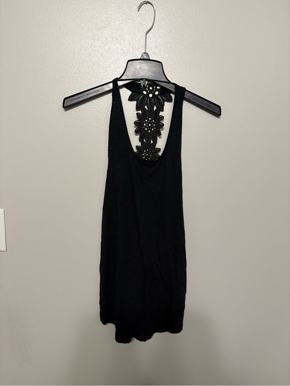 aerie Black Lace Back Tank Top